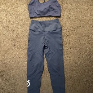 Peloton NUX Blue Sports Bra and Leggings Set - Top L Bottom M